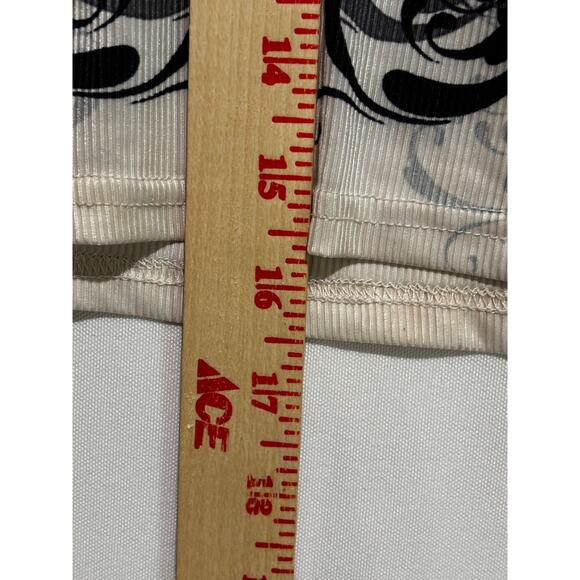 Y2K Cropped Tight Shirt Hardy Heart Biker Rocker sz S floral Grunge Long Sleeve - Picture 3 of 7